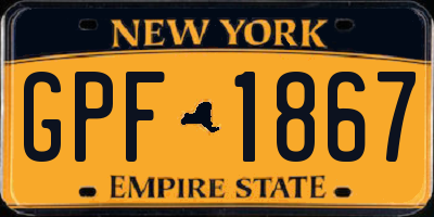 NY license plate GPF1867