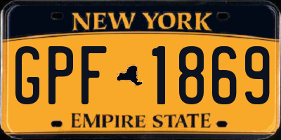 NY license plate GPF1869