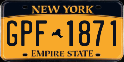 NY license plate GPF1871