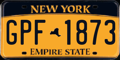 NY license plate GPF1873