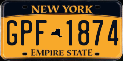 NY license plate GPF1874