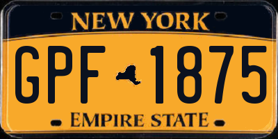 NY license plate GPF1875