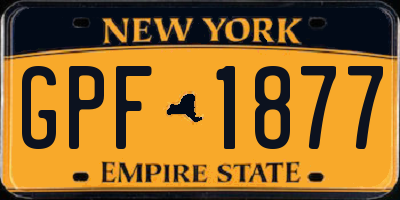 NY license plate GPF1877