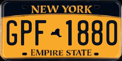 NY license plate GPF1880