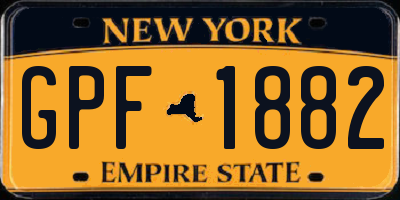 NY license plate GPF1882