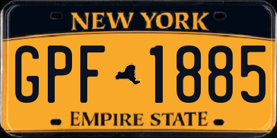 NY license plate GPF1885
