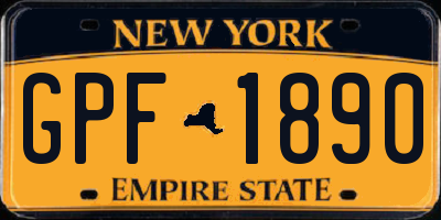 NY license plate GPF1890