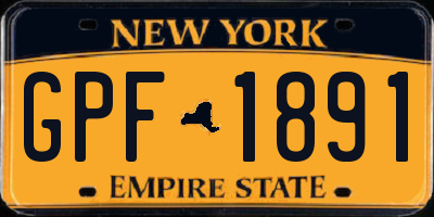 NY license plate GPF1891