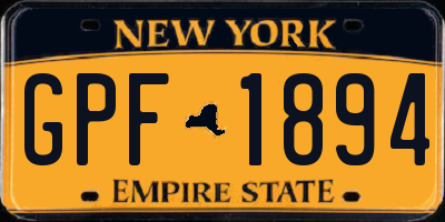 NY license plate GPF1894
