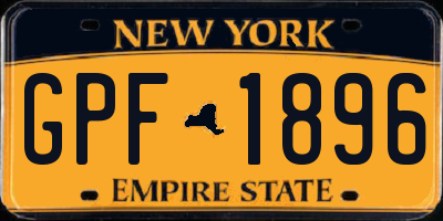 NY license plate GPF1896
