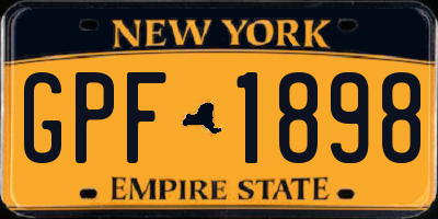 NY license plate GPF1898