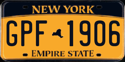 NY license plate GPF1906