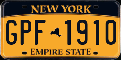 NY license plate GPF1910