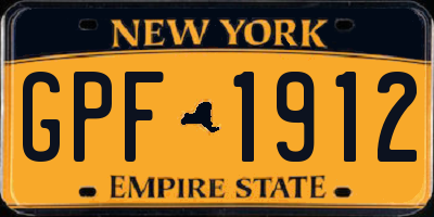 NY license plate GPF1912