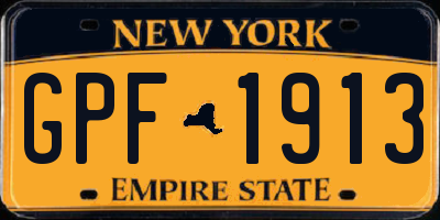 NY license plate GPF1913