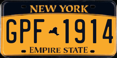 NY license plate GPF1914