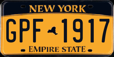 NY license plate GPF1917