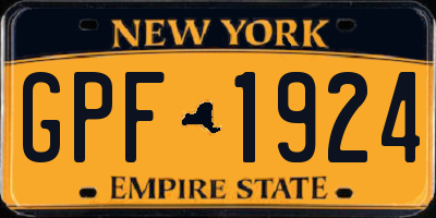 NY license plate GPF1924