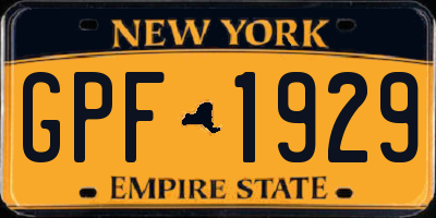 NY license plate GPF1929