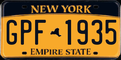 NY license plate GPF1935