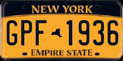 NY license plate GPF1936