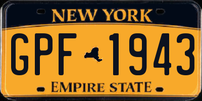 NY license plate GPF1943