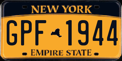 NY license plate GPF1944