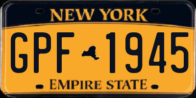 NY license plate GPF1945