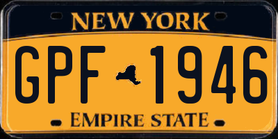NY license plate GPF1946