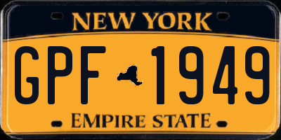 NY license plate GPF1949