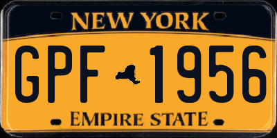 NY license plate GPF1956