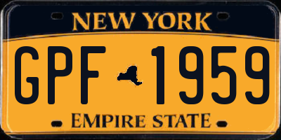 NY license plate GPF1959