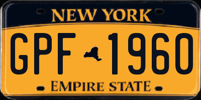 NY license plate GPF1960