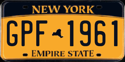 NY license plate GPF1961