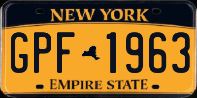 NY license plate GPF1963