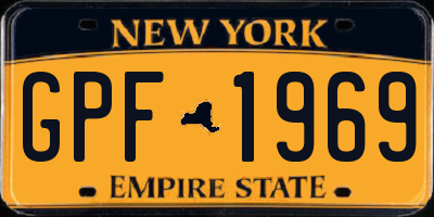 NY license plate GPF1969