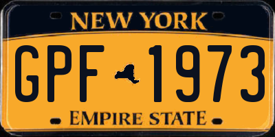 NY license plate GPF1973