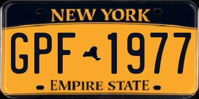 NY license plate GPF1977