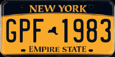 NY license plate GPF1983