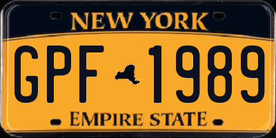NY license plate GPF1989