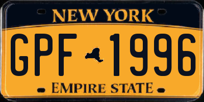 NY license plate GPF1996