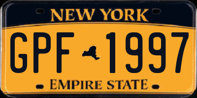 NY license plate GPF1997