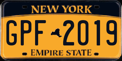 NY license plate GPF2019
