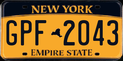 NY license plate GPF2043