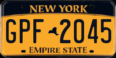 NY license plate GPF2045