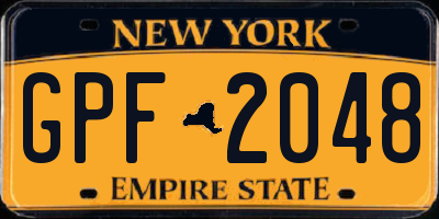 NY license plate GPF2048
