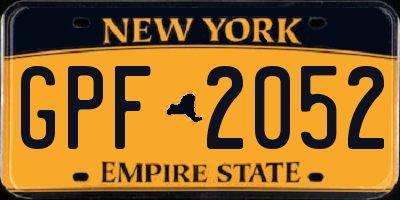 NY license plate GPF2052