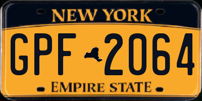 NY license plate GPF2064