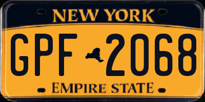 NY license plate GPF2068