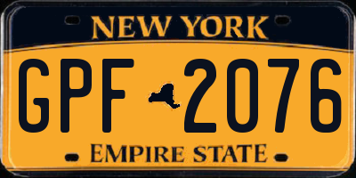 NY license plate GPF2076